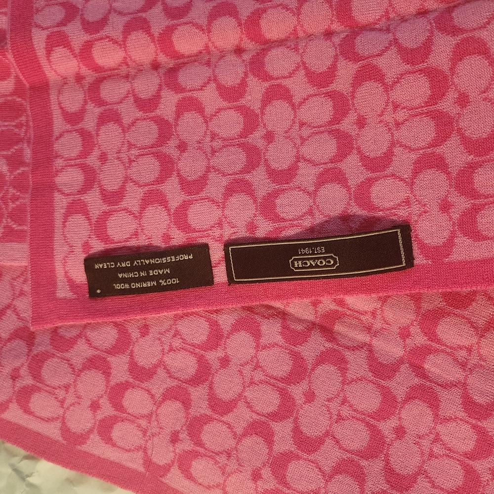 Coach Pink Floral Scarf